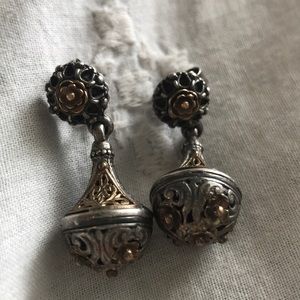 Konstantino Carved Sterling Silver Drop Earrings